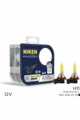 Niken Yellow 12V 55W H11 Halojen Sarı Işık Ampul 2800K 1550 Lumen