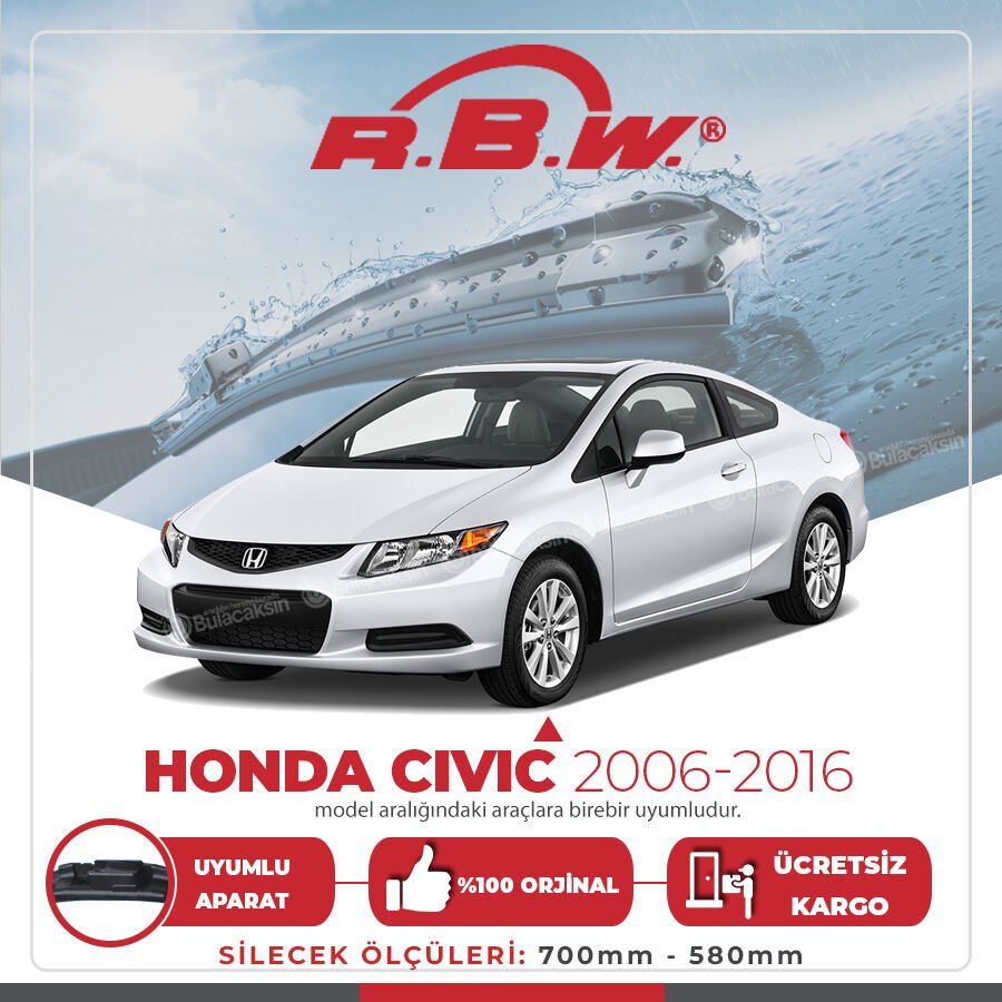 RBW Muz Silecek Takımı Honda Civic Sedan 2006-2015 ile uyumlu