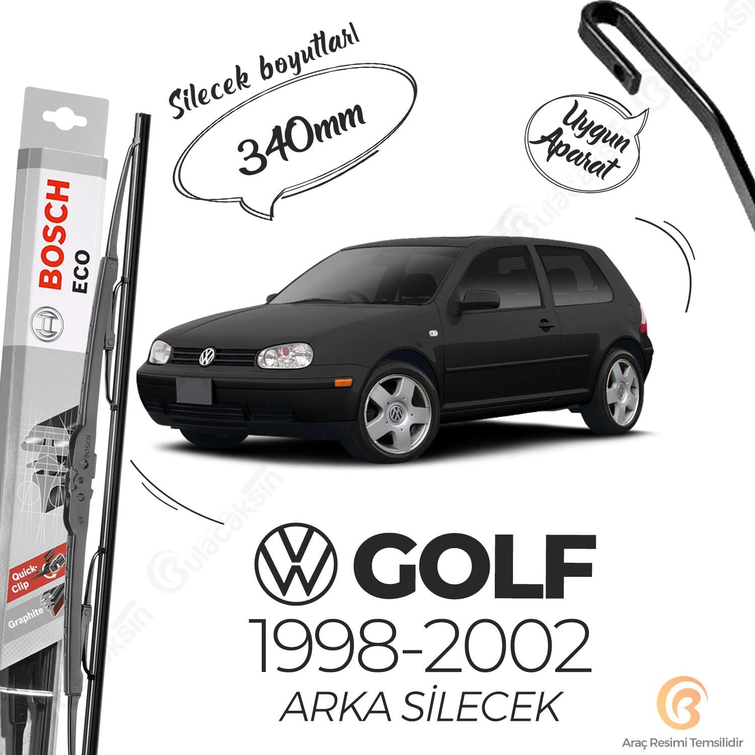 Bosch Eco Arka Silecek Volkswagen Golf 4 1998 -2002 ile uyumlu