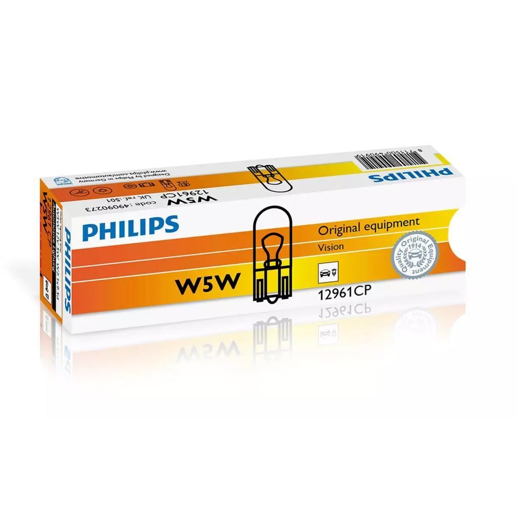 Philips T10 Büyük Dipsiz Ampul 12V 5W 12961Cp - 10 Adet