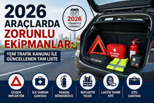 2026 Araçlarda Zorunlu Ekipmanlar: Yeni Trafik Kanunu ile Güncellenen Tam Liste