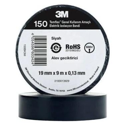 3M TEMFLEX 1300E ELEKTRİK BANTI İZOLE BANT 10 ADET