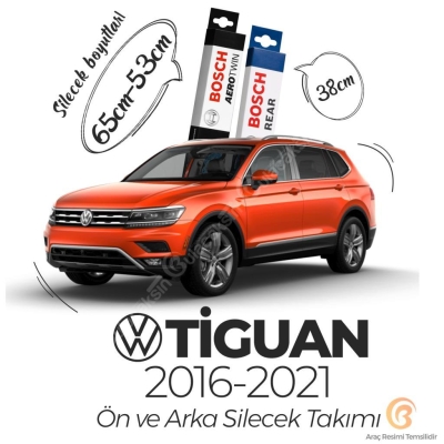 Bosch Aerotwin Ön-Arka Silecek Takımı Volkswagen Tiguan 2016-2021 ile uyumlu
