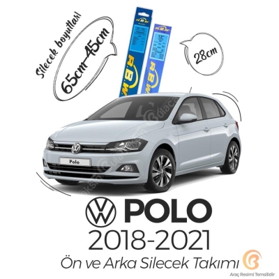 RBW Ön ve Arka Silecek Seti Volkswagen Polo 2018-2021 ile uyumlu