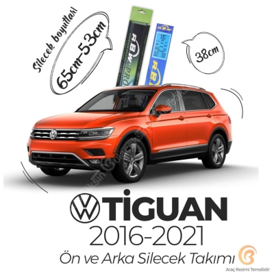RBW PRO Ön ve Arka Silecek Seti Volkswagen Tiguan 2016-2021 ile uyumlu