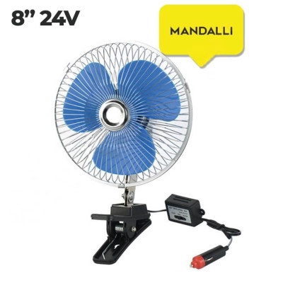 Sentinel Oto Vantilatör 24V 8 İnch Mandallı Çakmak Girişli